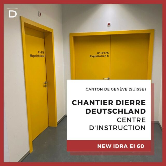 🏗️ CHANTIER : CHANTIER JOUX SA (équipement d’un centre d’instruction)
📍 OÙ : Canton de Genève (Suisse)
🚪 PRODUIT : 87 portes NEW IDRA EI60 en 1 et 2 vantaux

Pose de 87 portes métalliques techniques NEW IDRA en 1 vantail et 2 vantaux avec performance coupe-feu 60 minutes. Elles sont équipées de cadres Z et cadres T ainsi que de kits imbotte soudés pour pose sur mur en placoplâtre et en béton. 

Les portes, selon les modèles, sont équipées de serrures standards DIN point PZ, de serrure anti-panique fonction B et E PZ, de serrures 3 points, de ferme-portes et de pions anti-dégondage. 

Une dizaine de portes sont en version NEW IDRA SILENT, avec kit d’affaiblissement acoustique de 41dB. 

Revêtements : selon les modèles, RAL 3003, 1003 et 9006 avec finition texturée
Béquillage : béquille double ou béquille bouton sur rosace en inox 

Intervenant : JOUX SA 

Ce projet a été suivi par nos confrères de Dierre Deutschland.
Pour les contacter : kontakt@dierre-deutschland.de / www.dierre-tueren.ch. 

#chantier #dierredeutschland #portes #portesmétalliquestechniques #portescoupefeu #sécurité #designitalien